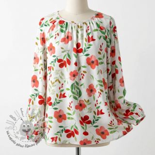 Viscosa RADIANCE Flowers Conie red digital print