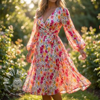 Viscosa DOBBY Flowers digital print