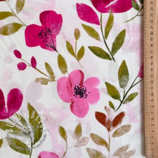 Viscosa RADIANCE Flowers Conie pink digital print