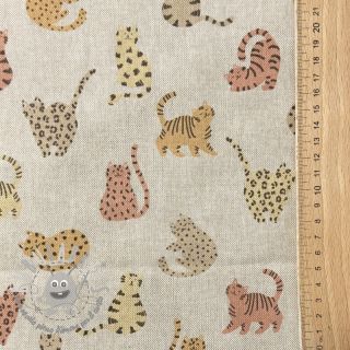 Tessuto decorativo Linenlook premium Cute Wild Cat