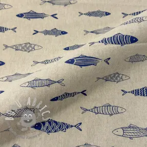 Tessuto decorativo Linenlook premium Fish Swimming School