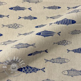 Tessuto decorativo Linenlook premium Fish Swimming School