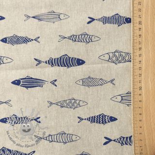 Tessuto decorativo Linenlook premium Fish Swimming School