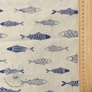 Tessuto decorativo Linenlook premium Fish Swimming School