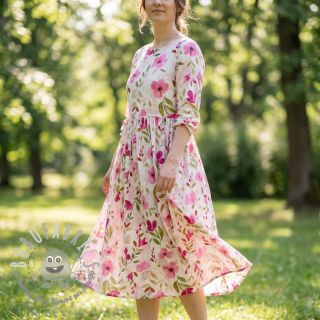 Viscosa RADIANCE Flowers Conie pink digital print