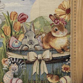 Tessuto decorativo GOBELIN PREMIUM Floral Easter Bunny PANEL