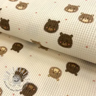 Cotone a nido d'ape Bears digital print