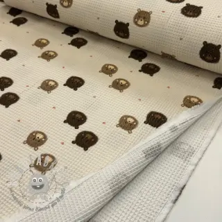 Cotone a nido d'ape Bears digital print