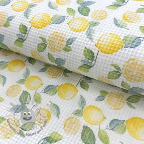 Cotone a nido d'ape Lemons digital print