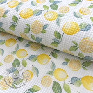 Cotone a nido d'ape Lemons digital print