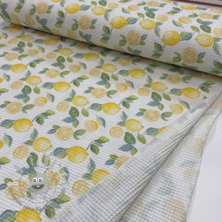 Cotone a nido d'ape Lemons digital print