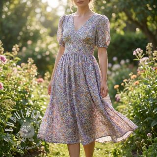 Viscosa ECOVERO Flowers Galia offwhite