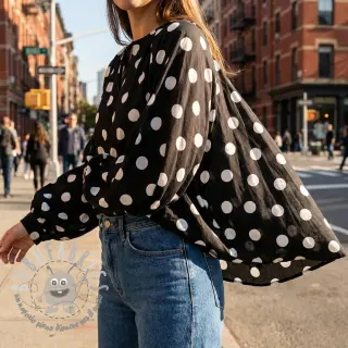Viscosa RADIANCE Polka BIG dot black