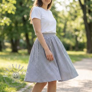 Mussola/Doppia garza YARN DYED Summer stripe navy