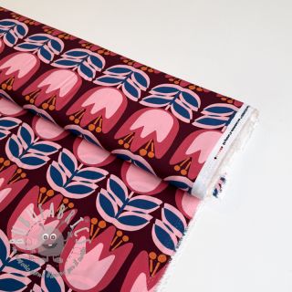 Viscosa ECOVERO Flowers Celia burgundy