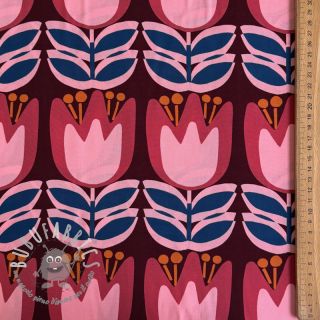 Viscosa ECOVERO Flowers Celia burgundy