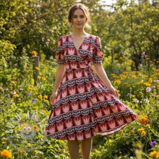 Viscosa ECOVERO Flowers Celia burgundy