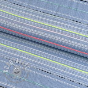 Tessuto di cotone YARN DYED NEON Stripe summer