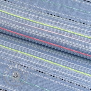 Tessuto di cotone YARN DYED NEON Stripe summer