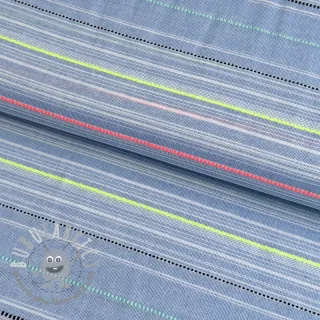 Tessuto di cotone YARN DYED NEON Stripe summer