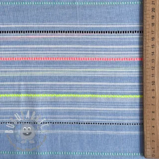 Tessuto di cotone YARN DYED NEON Stripe summer