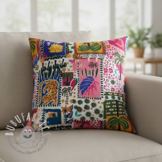 Tessuto di cotone SATIN Summer patchwork digital print