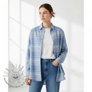 Tessuto di cotone YARN DYED NEON Stripe summer