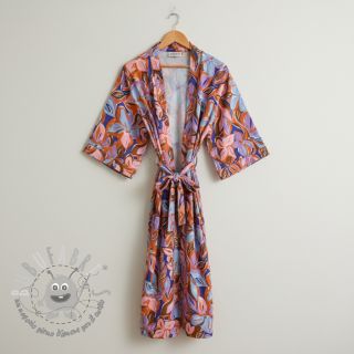 Tessuto di cotone VISCOSE Flowers dark petrol