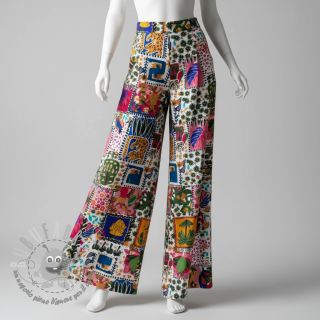 Tessuto di cotone SATIN Summer patchwork digital print