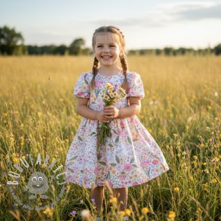 Mussola/Doppia garza Flowers pink dream digital print