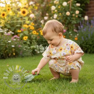 Mussola/Doppia garza Flowers Hot summer digital print