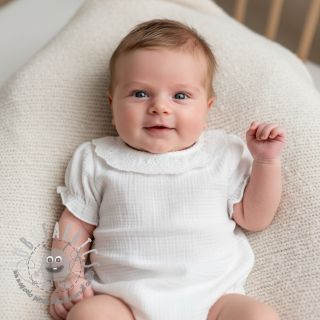 Mussola/Doppia garza BORDER Helene white