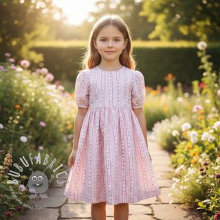 Mussola/Doppia garza Flowers check pink digital print