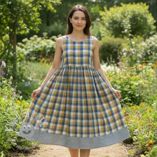 Mussola/Doppia garza DOUBLE SIDED Summer Check