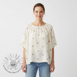 Mussola/Doppia garza EMBROIDERY Fruit peach SIMPLY NATURAL