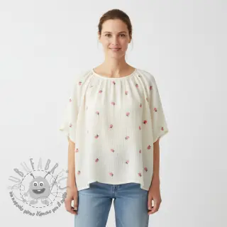 Mussola/Doppia garza EMBROIDERY Fruit peach SIMPLY NATURAL