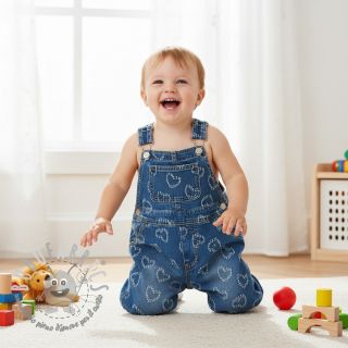 JEANS DENIM JACQUARD Hearts