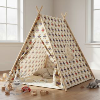 Tessuto decorativo Linenlook Teddy Bear Cosy digital print