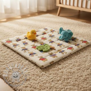 Tessuto decorativo Linenlook Teddy Bear Cosy digital print