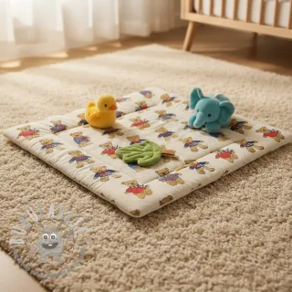 Tessuto decorativo Linenlook Teddy Bear Cosy digital print
