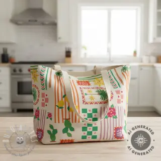 Tessuto decorativo Linenlook Pura Vida Patch digital print