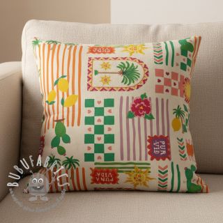 Tessuto decorativo Linenlook Pura Vida Patch digital print