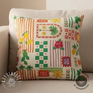 Tessuto decorativo Linenlook Pura Vida Patch digital print