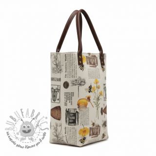 Tessuto decorativo Linenlook Bee Honey Recipe digital print