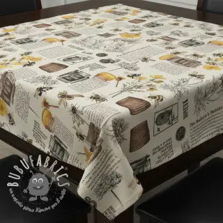 Tessuto decorativo Linenlook Bee Honey Recipe digital print
