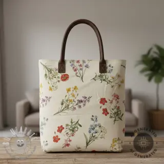 Tessuto decorativo Linenlook Delicate Floral Field digital print