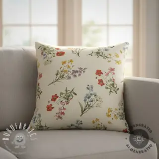 Tessuto decorativo Linenlook Delicate Floral Field digital print