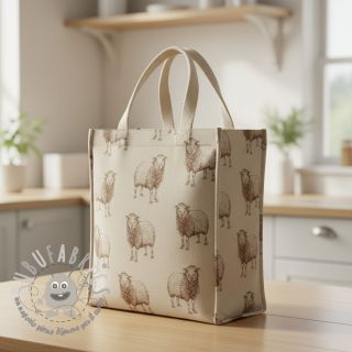 Tessuto decorativo Linenlook Pen Drawing Sheep digital print