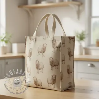 Tessuto decorativo Linenlook Pen Drawing Sheep digital print