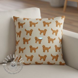 Tessuto decorativo Linenlook Labradoodle Dog Love digital print